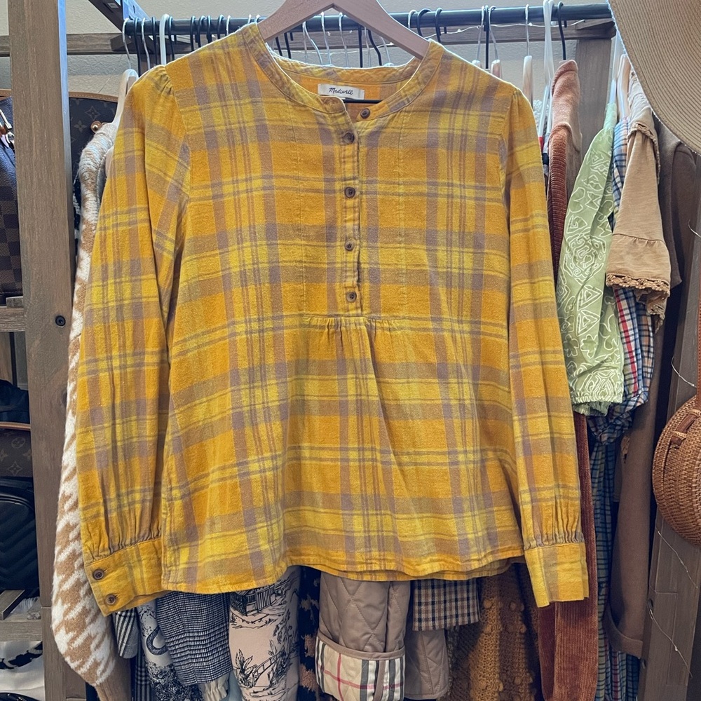 Yellow plaid top
